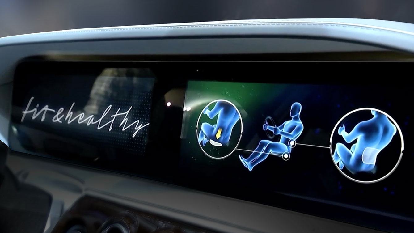 Fit-&-healthy-Anzeige auf dem Fahrzeugdisplay