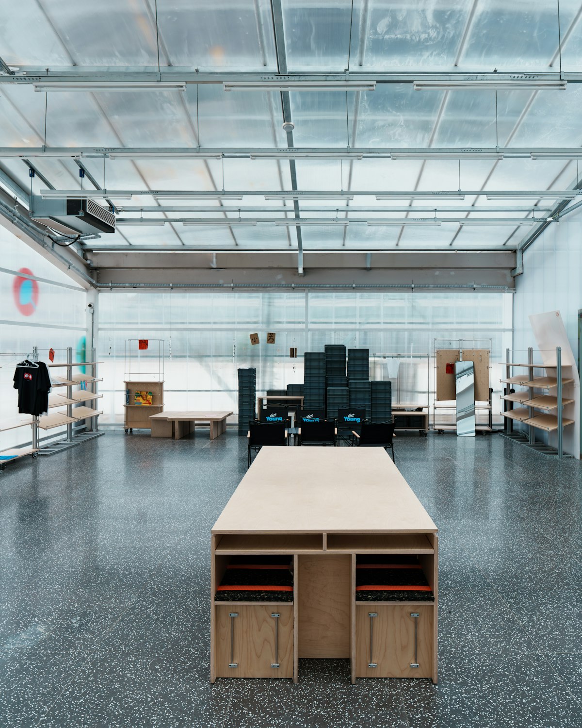 Bright warehouse and workshop space