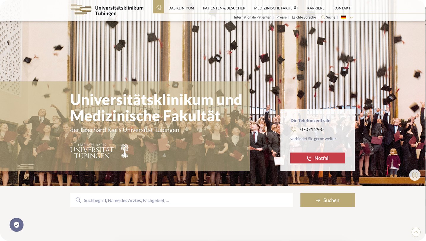 Universitätsklinikum Tübingen - Startseite des Webauftritts